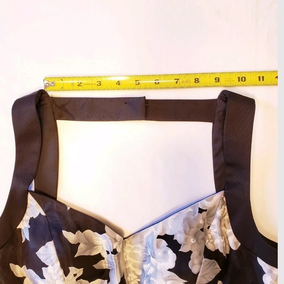 Aiden Mattox Black Floral Chiffon A-Line Dress - Picture 10 of 12